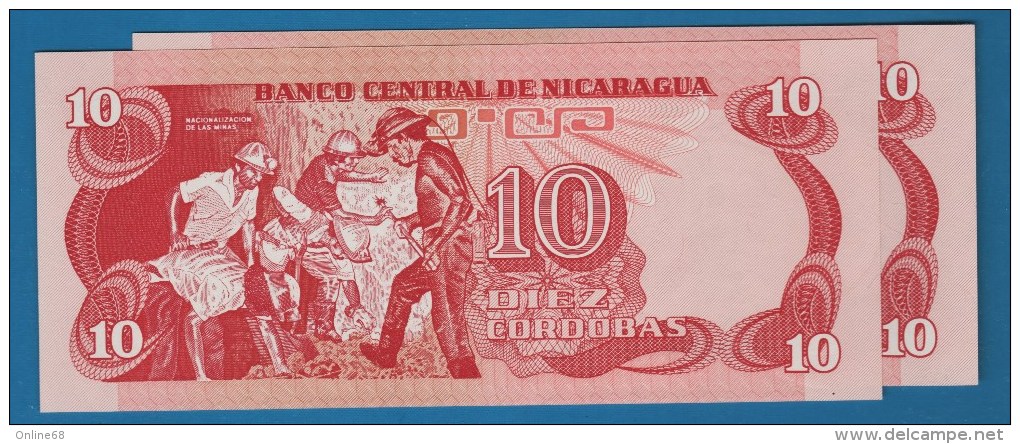 NICARAGUA 10 Córdobas  16.08.1979  Serie E 39950358   P#134 - Nicaragua