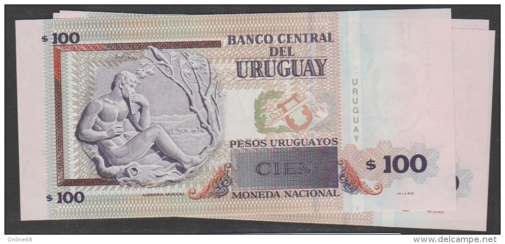 URUGUAY 100 Pesos Uruguayos  2011  Serie F 2447901x  P# 88b  Eduardo Fabini - Uruguay