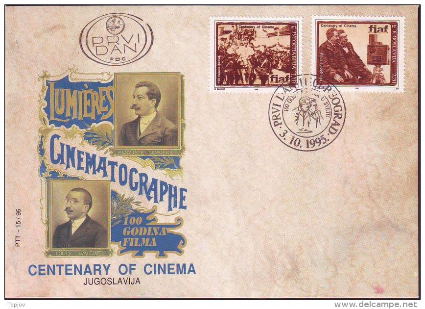 YUGOSLAVIA - JUGOSLAVIA - CINEMA - BR. LUMIERES - MOVIE CAMERA  - FDC - 1995 - Cinema