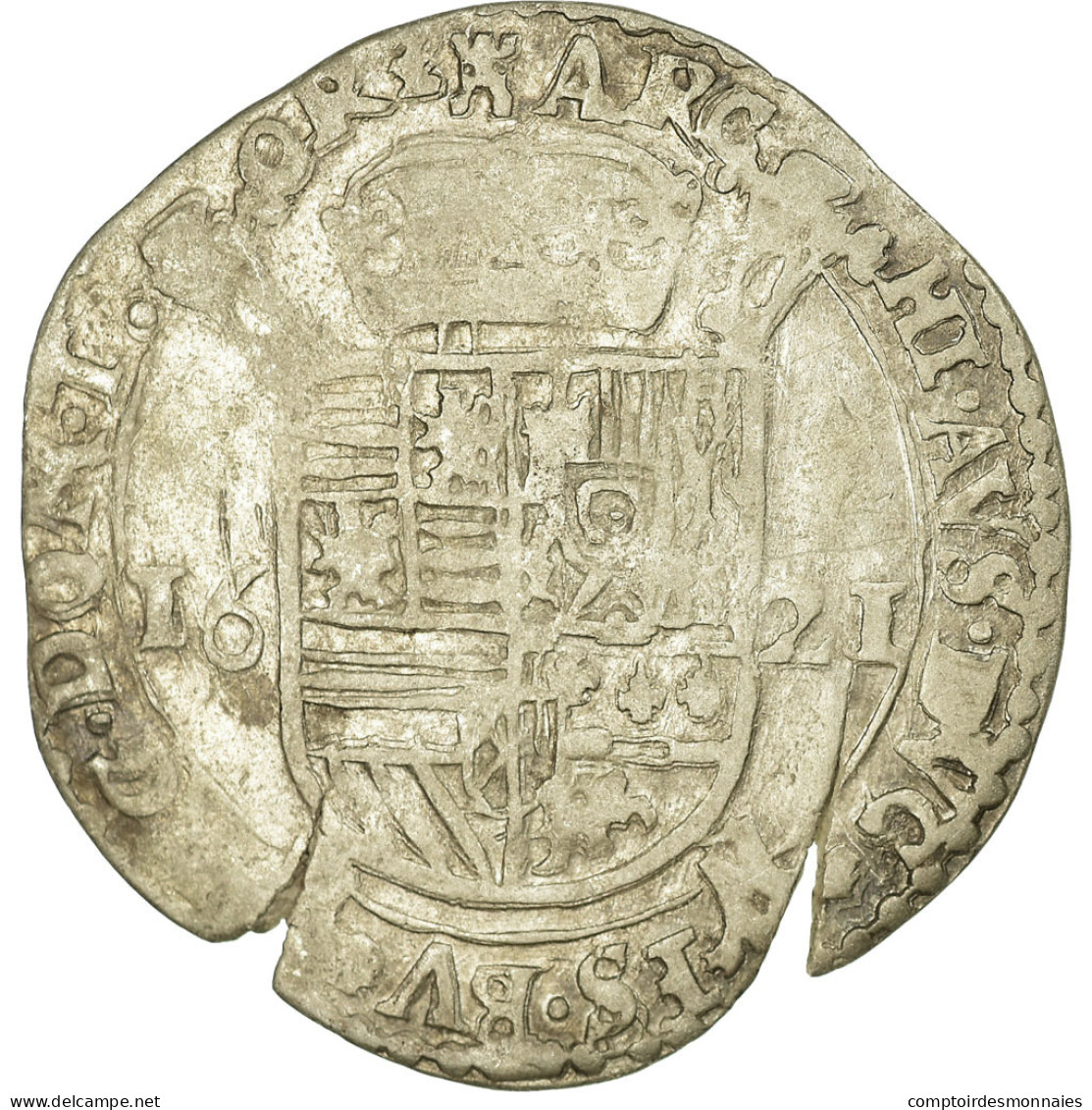 Monnaie, Pays-Bas Espagnols, TOURNAI, Escalin, 6 Sols, 1621, Tournai, TTB - Autres & Non Classés