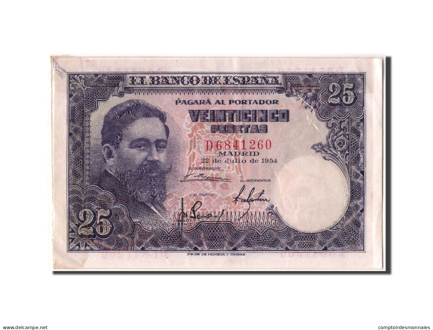 Billet, Espagne, 25 Pesetas, 1954, 1954-07-22, SUP+ - 25 Pesetas