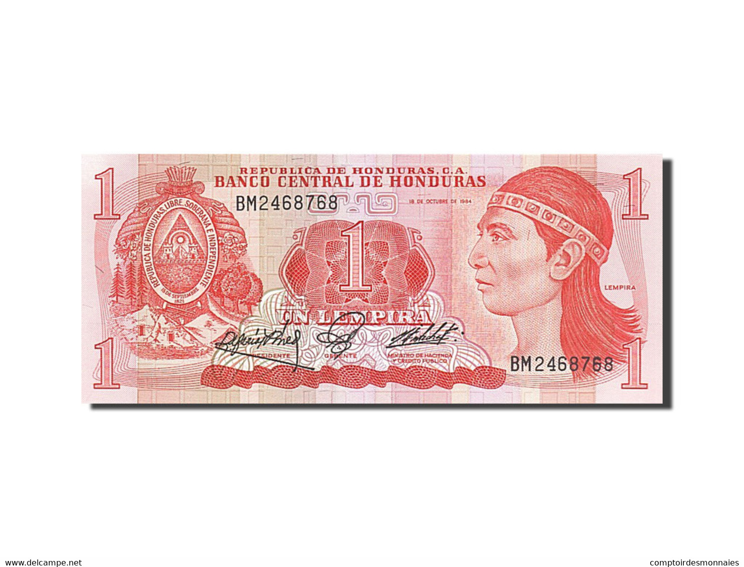 Billet, Honduras, 1 Lempira, 1984, 1984-10-18, NEUF - Honduras