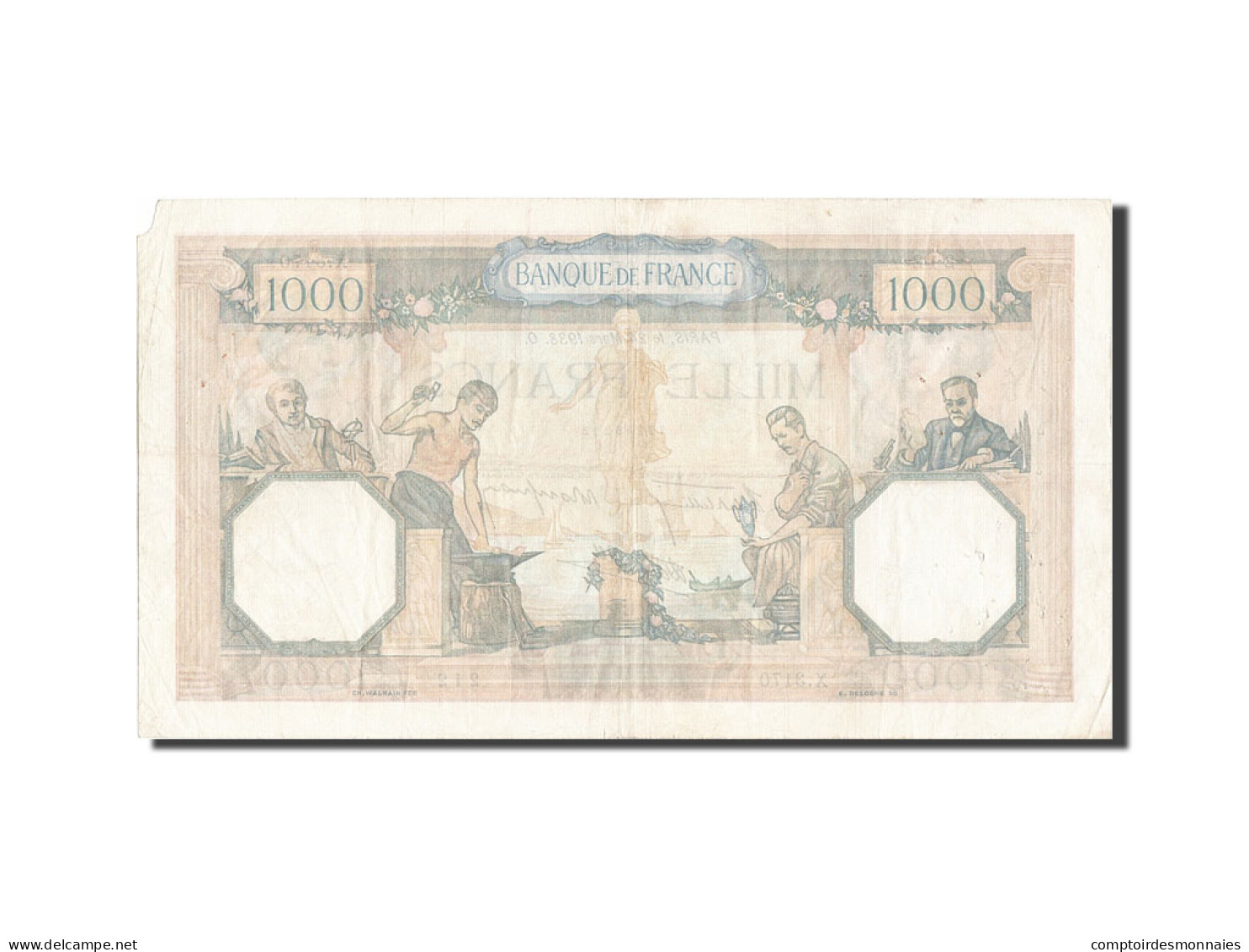 Billet, France, 1000 Francs, 1 000 F 1927-1940 ''Cérès Et Mercure'', 1938 - 1 000 F 1927-1940 ''Cérès Et Mercure''