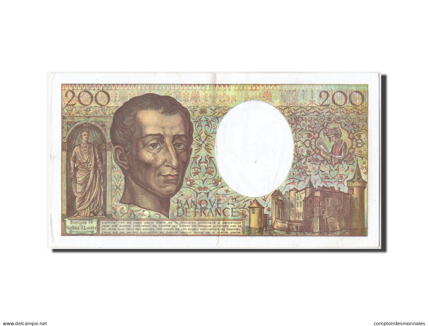 Billet, France, 200 Francs, 200 F 1981-1994 ''Montesquieu'', 1992, TTB - 200 F 1981-1994 ''Montesquieu''