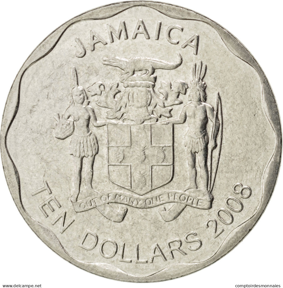 Monnaie, Jamaica, Elizabeth II, 10 Dollars, 2008, SPL, Nickel Plated Steel - Jamaica