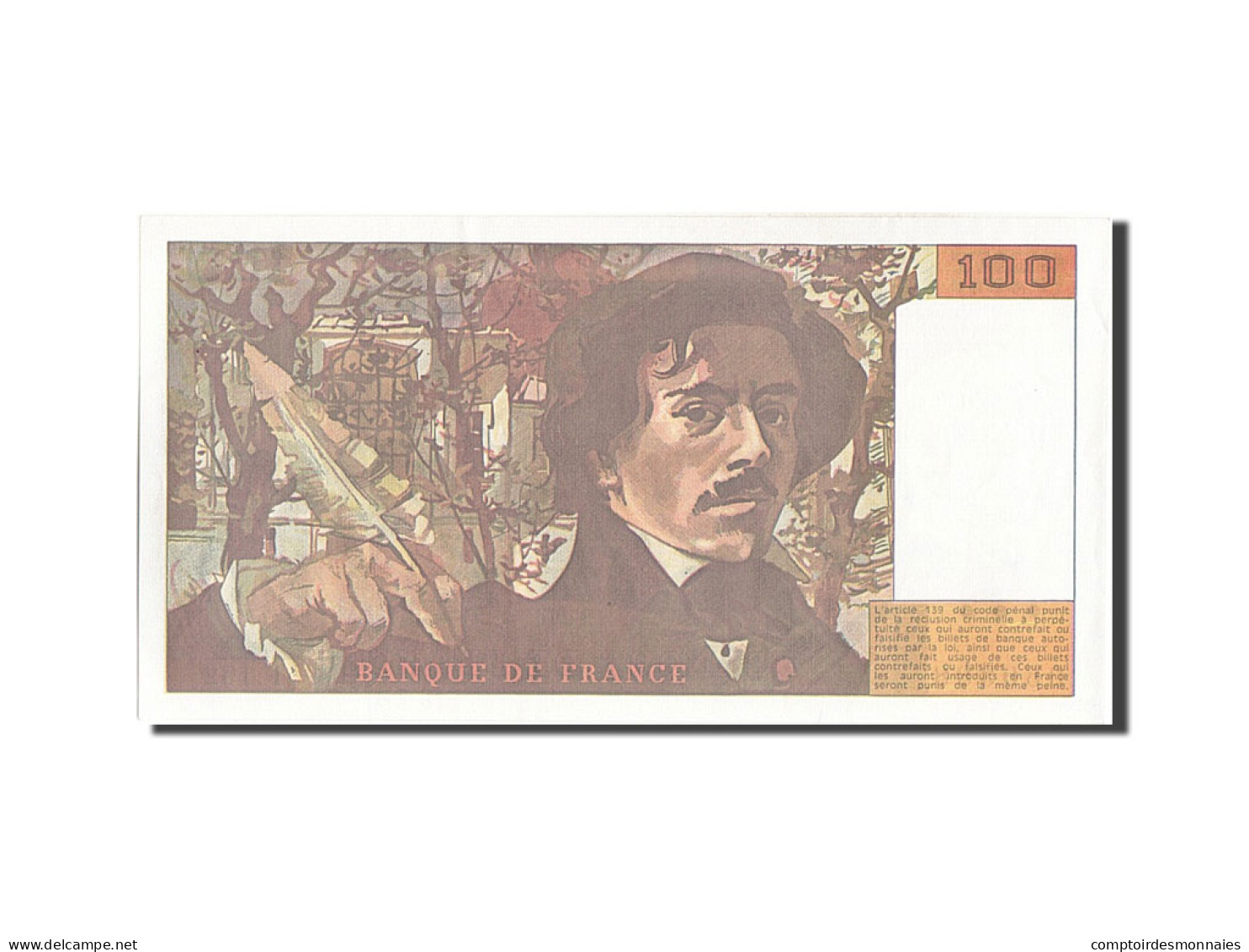 Billet, France, 100 Francs, 100 F 1978-1995 ''Delacroix'', 1990, SPL - 100 F 1978-1995 ''Delacroix''