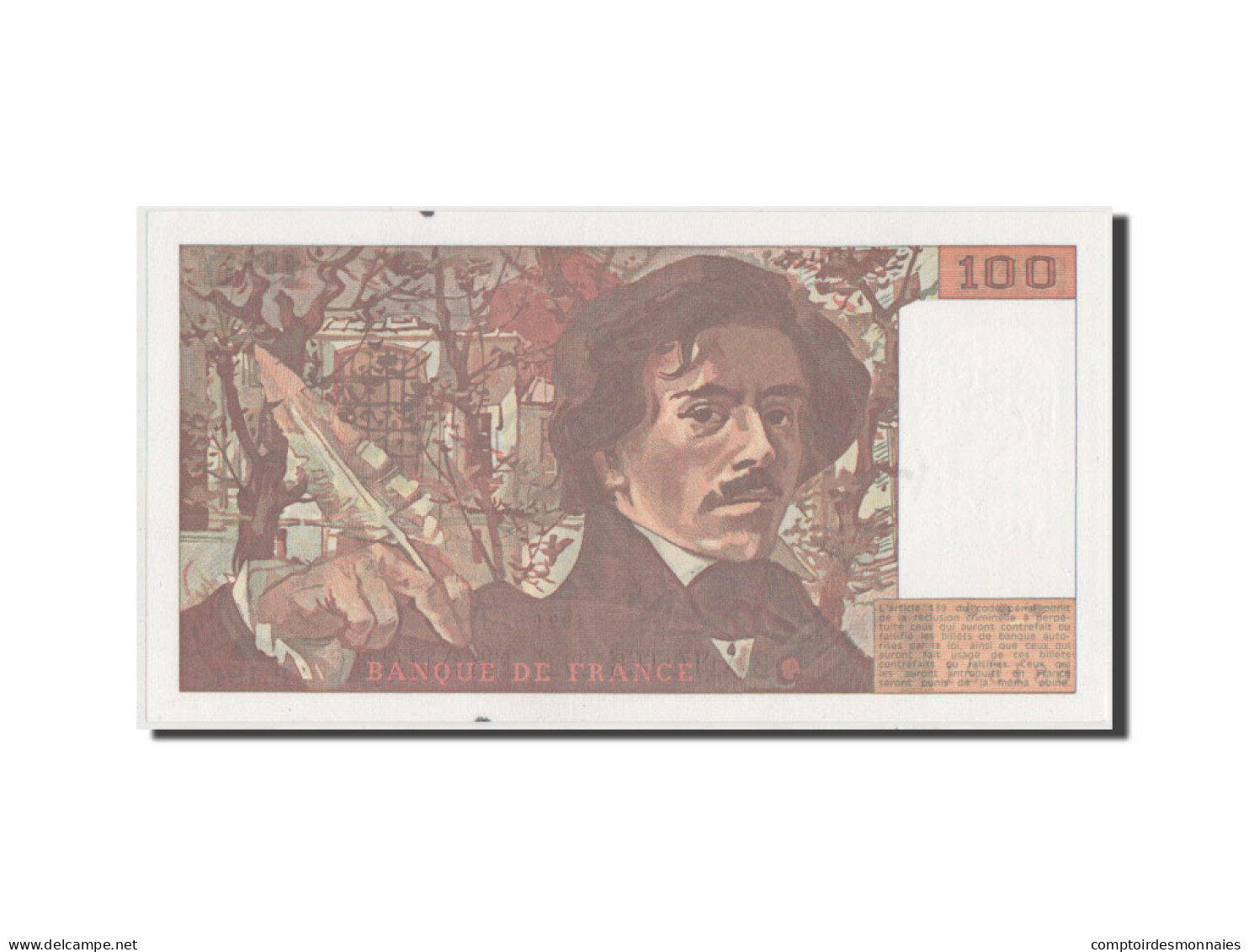 Billet, France, 100 Francs, 100 F 1978-1995 ''Delacroix'', 1991, NEUF - 100 F 1978-1995 ''Delacroix''