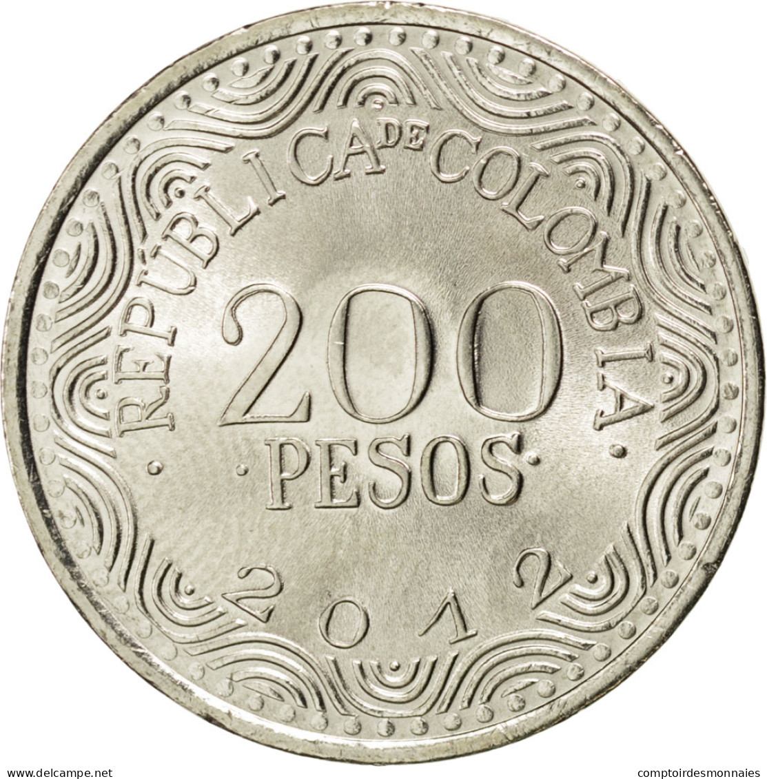 Monnaie, Colombie, 200 Pesos, 2012, SPL, Copper-Nickel-Zinc, KM:297 - Colombie