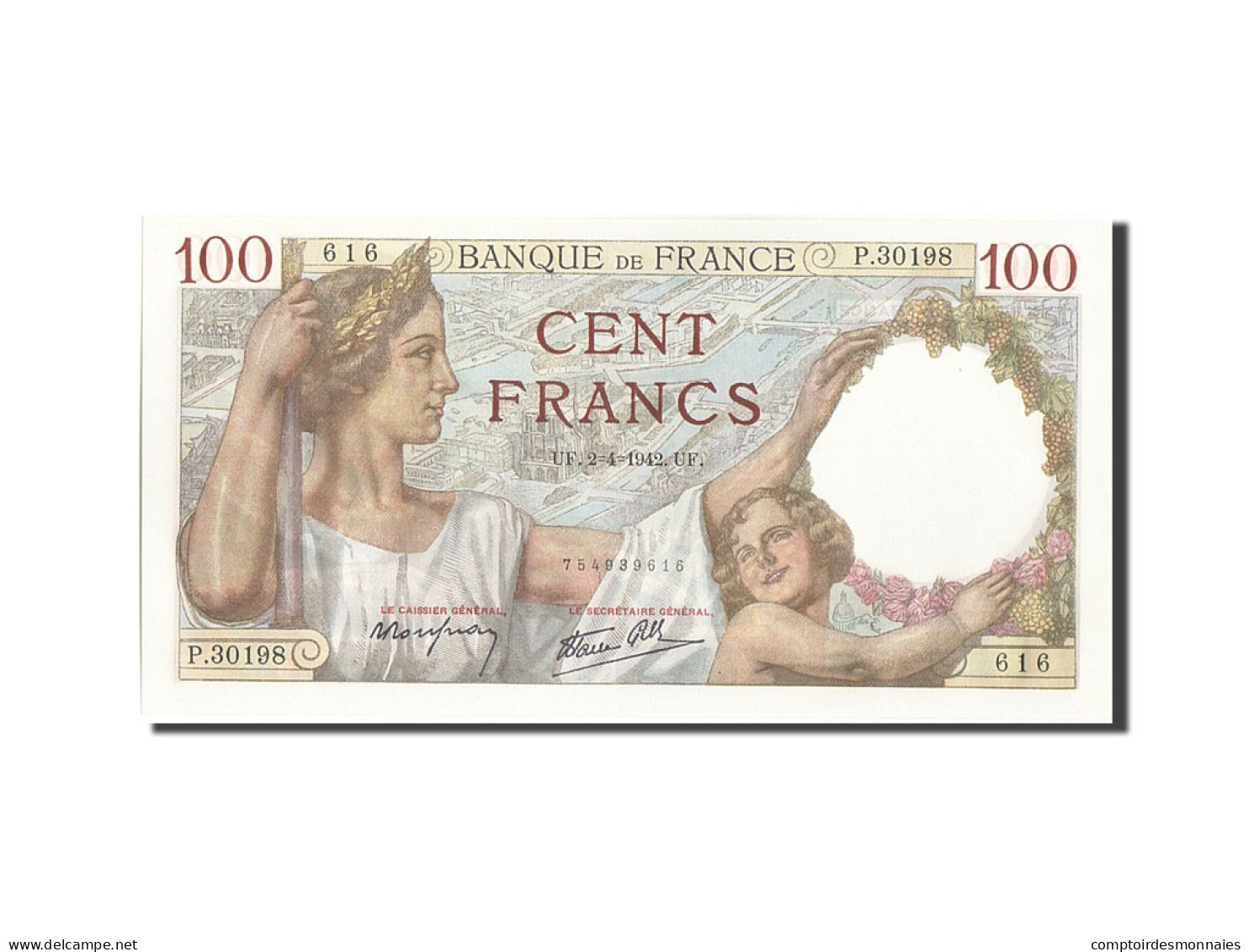 Billet, France, 100 Francs, 100 F 1939-1942 ''Sully'', 1942, 1942-04-02, NEUF - 100 F 1939-1942 ''Sully''