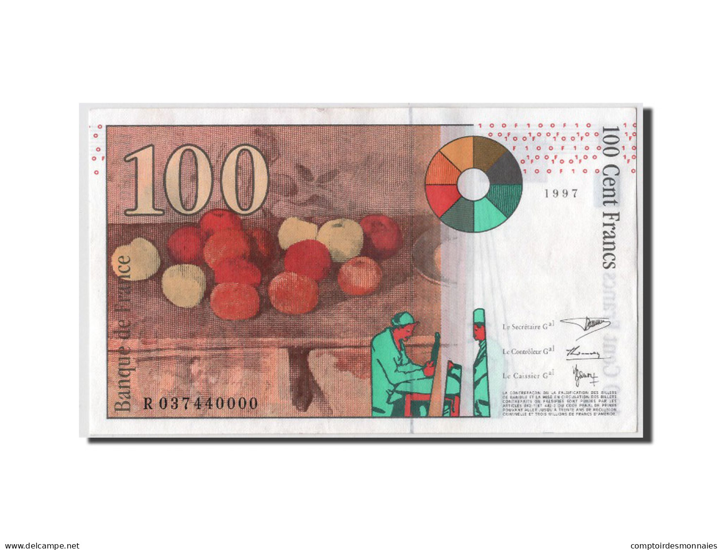 Billet, France, 100 Francs, 100 F 1997-1998 ''Cézanne'', 1997, SPL - 100 F 1997-1998 ''Cézanne''
