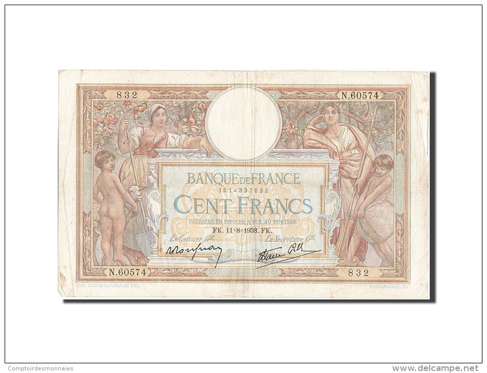 [#205348] 100 Francs Type Luc Olivier Merson, 1938, Fayette 25.28 - 100 F 1908-1939 ''Luc Olivier Merson''