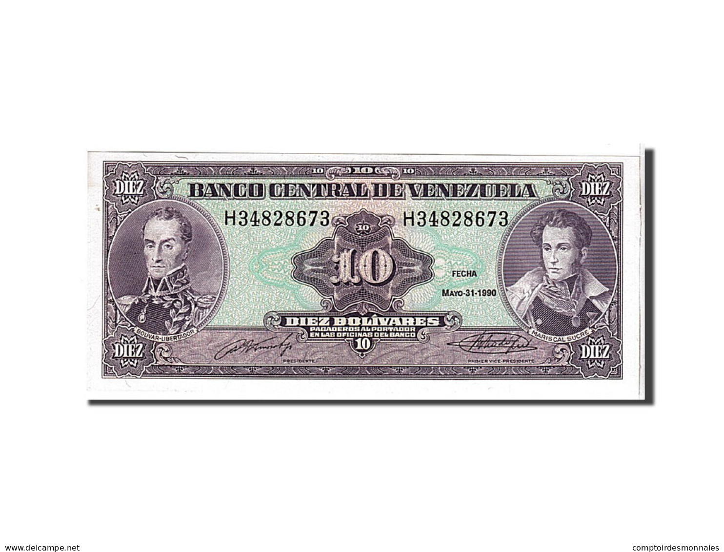 Billet, Venezuela, 10 Bolívares, 1990, KM:61b, NEUF - Venezuela