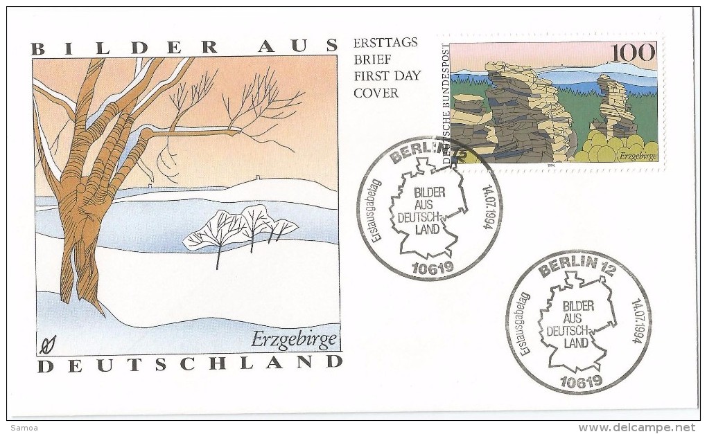 Allemagne RFA 1994 1573 FDC Erzgebirge Bilder Aus Deutschland - Other & Unclassified