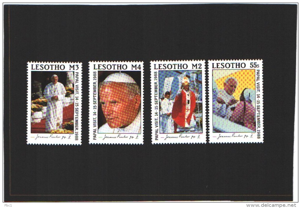 Lesotho N°784-787  (MNH) ** - Visite Du Pape Jean-Paul II (1988) - Lesotho (1966-...)