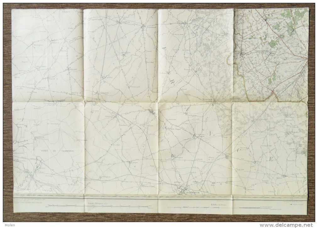 STAFKAART CARTE D ETAT MAJOR Sit 1911 POPERINGE PROVEN WATOU HAZEBROUCK WORMHOUT STEENVOORDE ARQUES CAESTRE METEREN S362 - Carte Topografiche