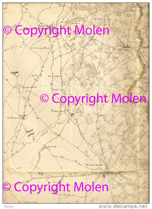 STAFKAART CARTE D ETAT MAJOR Sit 1911 POPERINGE PROVEN WATOU HAZEBROUCK WORMHOUT STEENVOORDE ARQUES CAESTRE METEREN S362 - Carte Topografiche