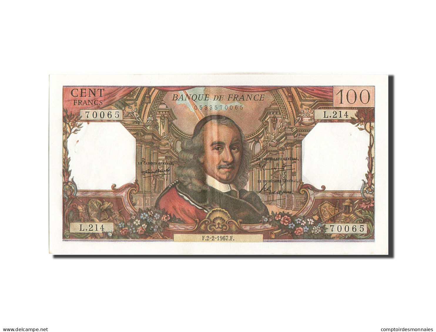 Billet, France, 100 Francs, 100 F 1964-1979 ''Corneille'', 1967, 1967-02-02 - 100 F 1964-1979 ''Corneille''