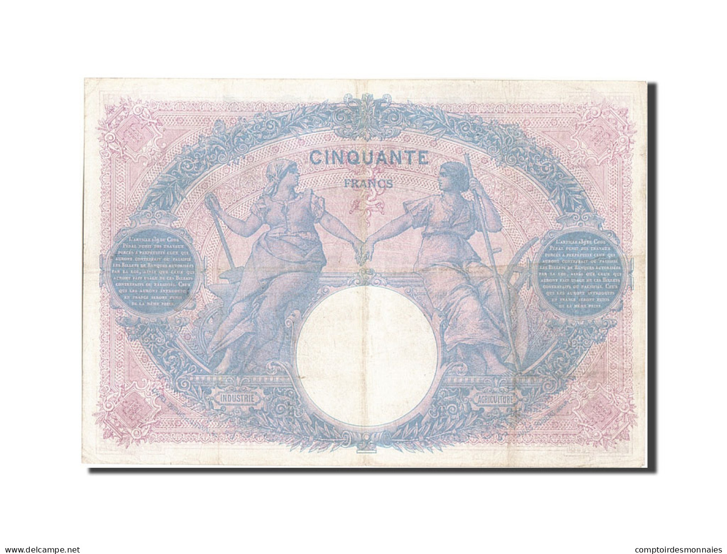 Billet, France, 50 Francs, 50 F 1889-1927 ''Bleu Et Rose'', 1911, 1911-10-06 - 50 F 1889-1927 ''Bleu Et Rose''