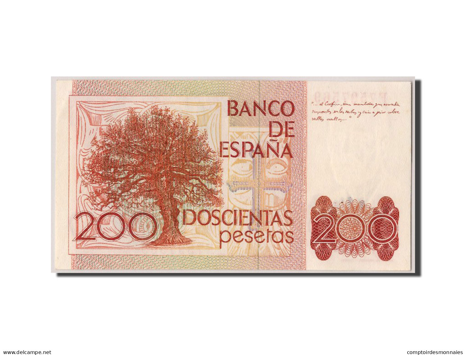 Billet, Espagne, 200 Pesetas, 1980, 1980-09-16, NEUF - [ 4] 1975-… : Juan Carlos I