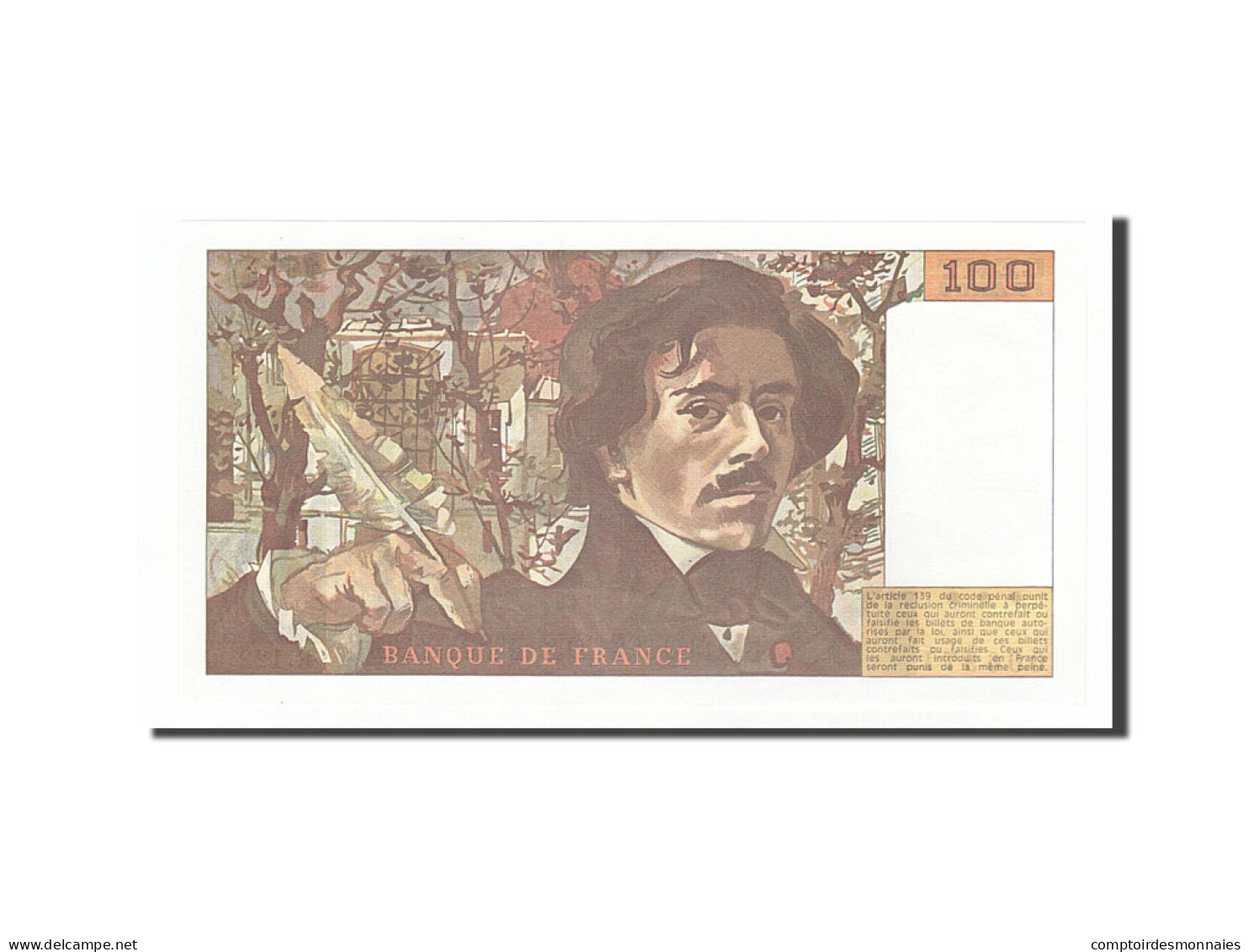 Billet, France, 100 Francs, 100 F 1978-1995 ''Delacroix'', 1987, NEUF - 100 F 1978-1995 ''Delacroix''