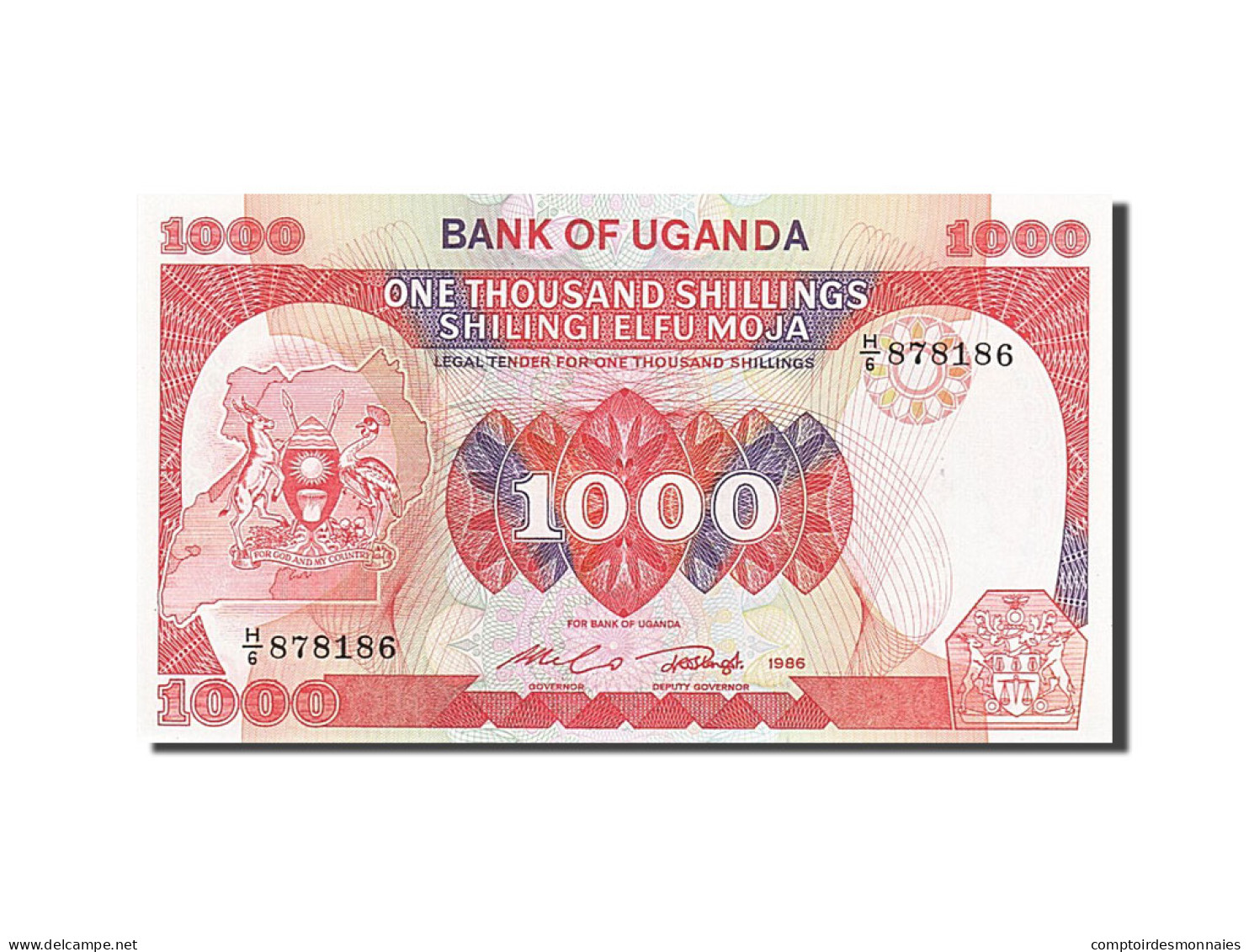 Billet, Uganda, 1000 Shillings, 1986, NEUF - Uganda