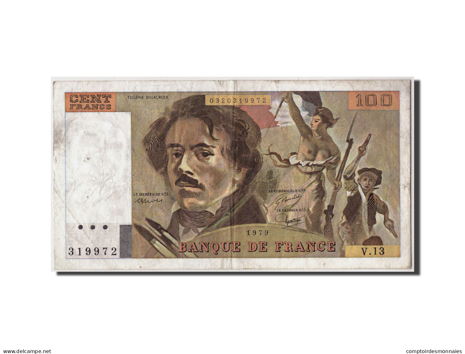 Billet, France, 100 Francs, 100 F 1978-1995 ''Delacroix'', 1979, TB - 100 F 1978-1995 ''Delacroix''