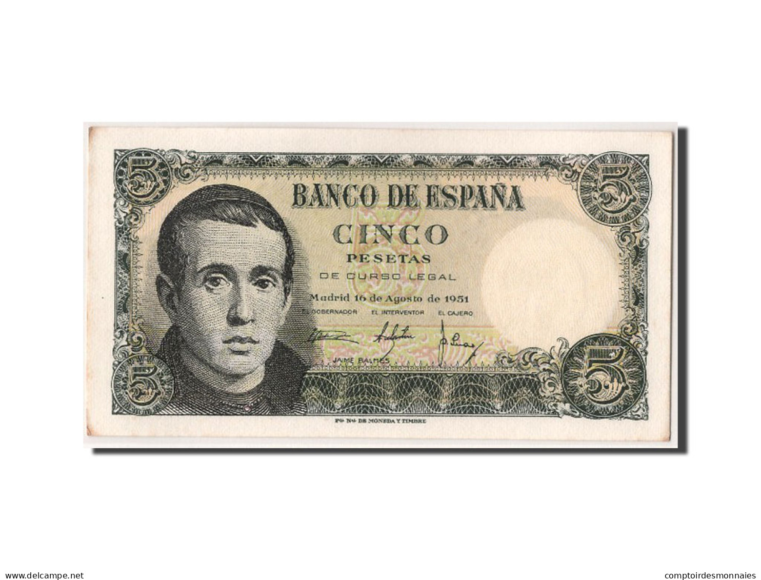 Billet, Espagne, 5 Pesetas, 1951, 1951-08-16, SPL - 5 Peseten