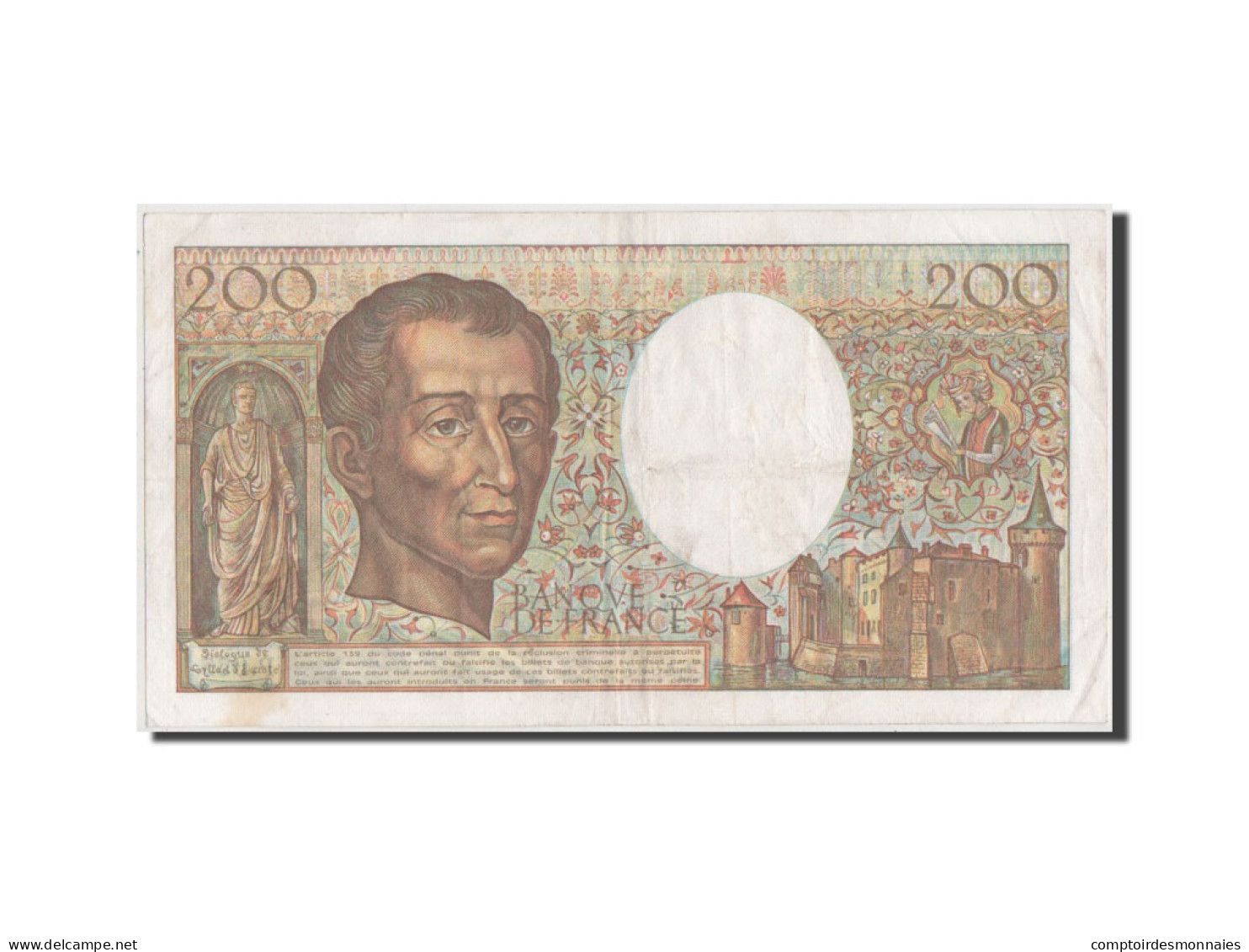 Billet, France, 200 Francs, 200 F 1981-1994 ''Montesquieu'', 1987, TTB - 200 F 1981-1994 ''Montesquieu''