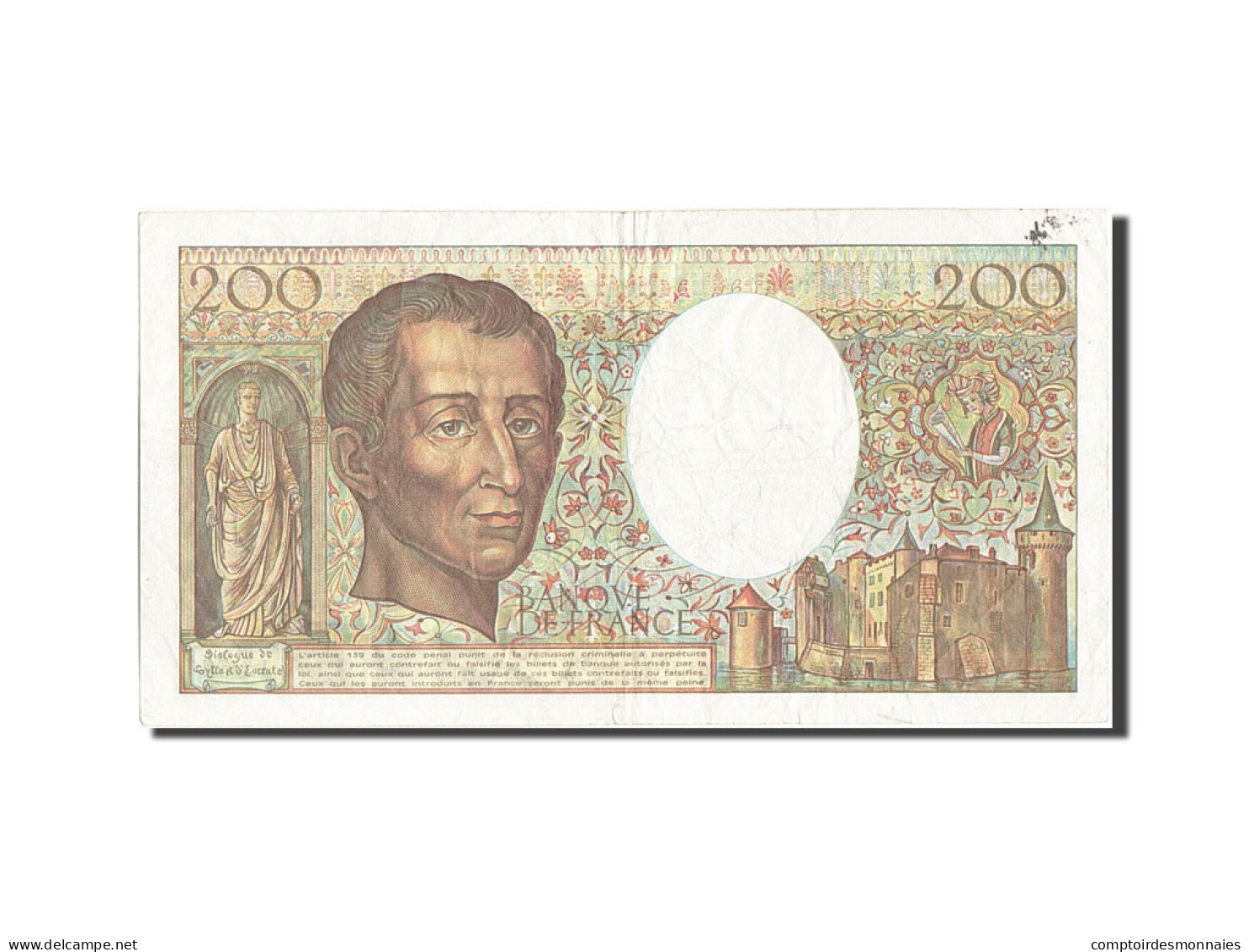 Billet, France, 200 Francs, 200 F 1981-1994 ''Montesquieu'', 1988, TTB+ - 200 F 1981-1994 ''Montesquieu''