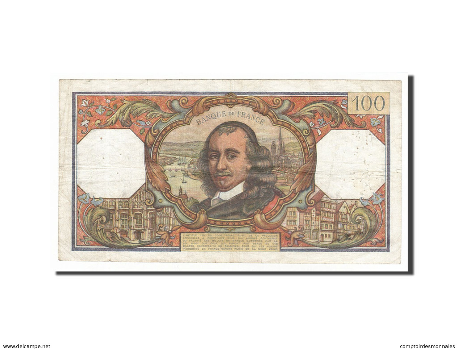 Billet, France, 100 Francs, 100 F 1964-1979 ''Corneille'', 1965, 1965-10-07, TB - 100 F 1964-1979 ''Corneille''