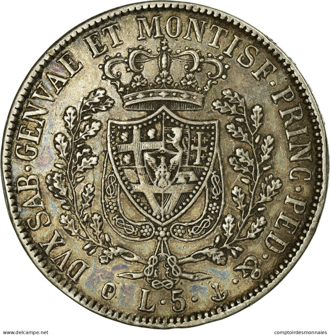 Monnaie, États Italiens, SARDINIA, Carlo Felice, 5 Lire, 1829, Genoa, TTB+ - Italian Piedmont-Sardinia-Savoie