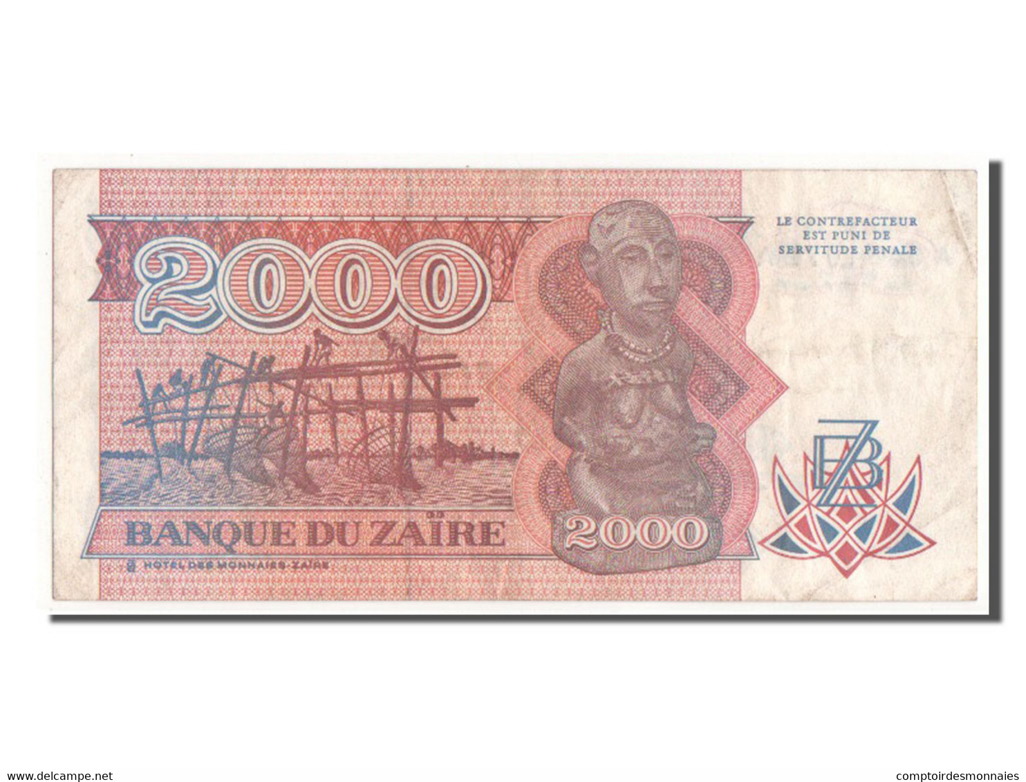 Billet, Zaïre, 2000 Zaïres, 1991, TTB - Zaire