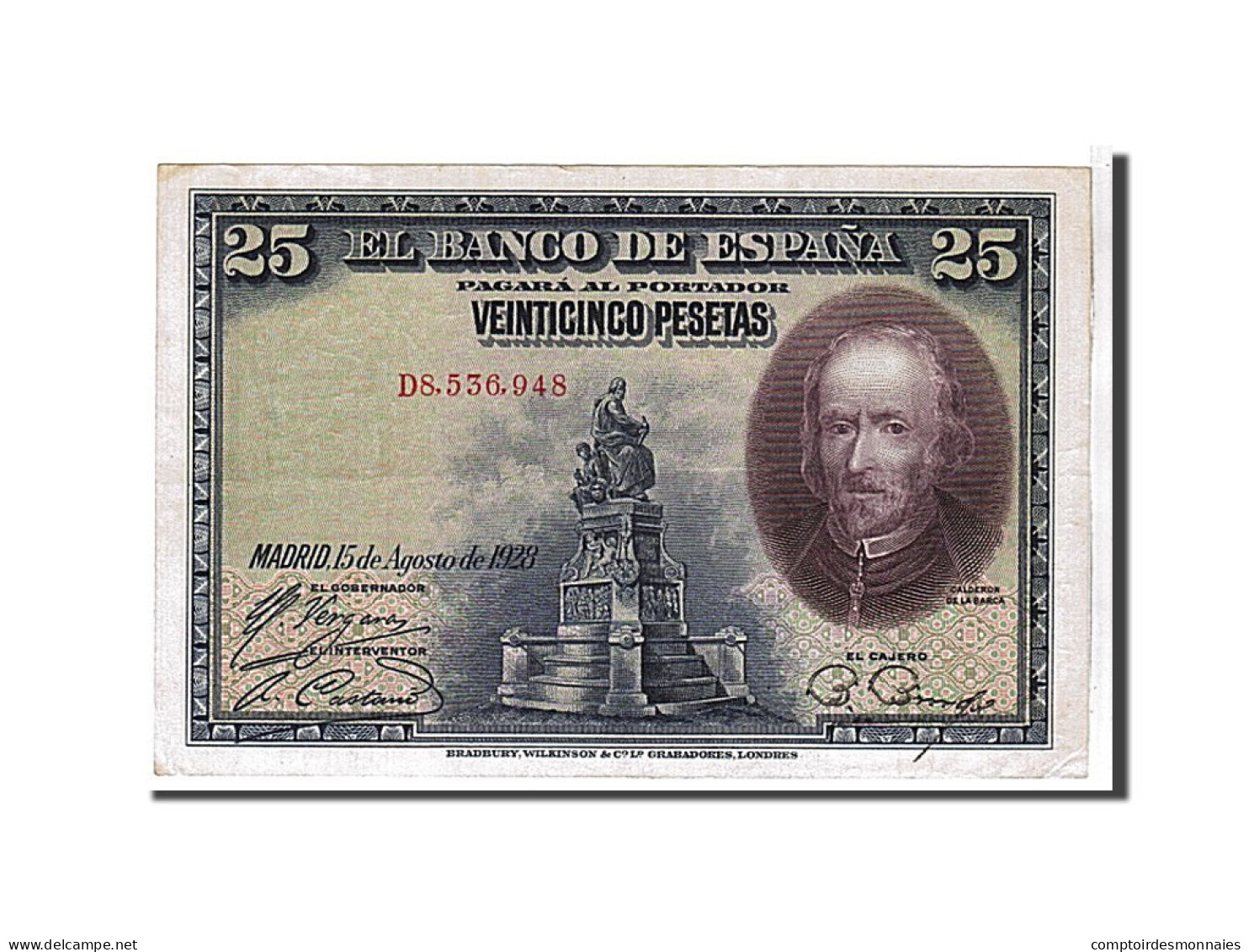 Billet, Espagne, 25 Pesetas, 1928, KM:74b, SUP+ - 1-2-5-25 Pesetas