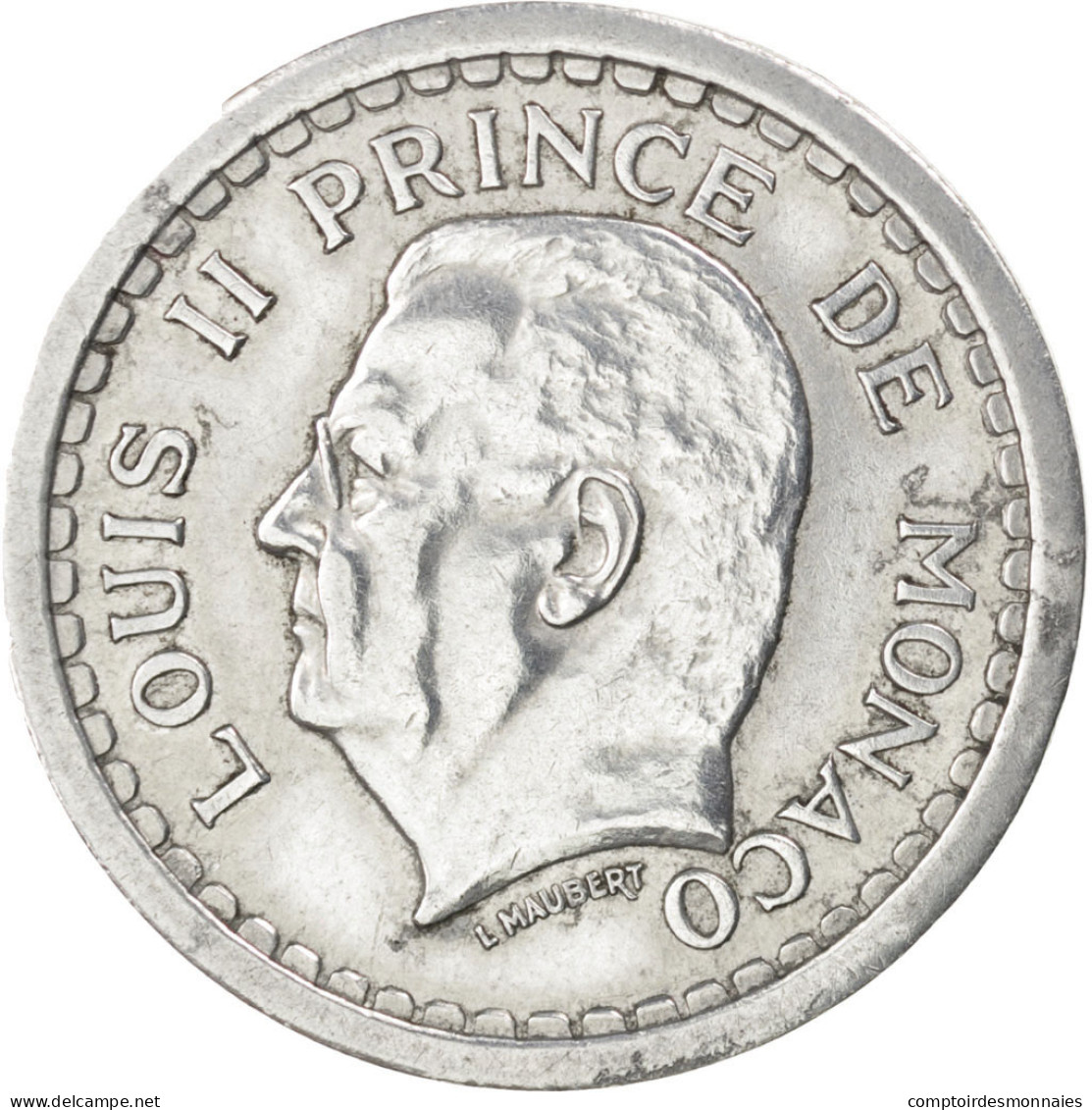 Monnaie, Monaco, Louis II, 2 Francs, 1943, TB+, Aluminium, KM:121, Gadoury:133 - 1922-1949 Louis II