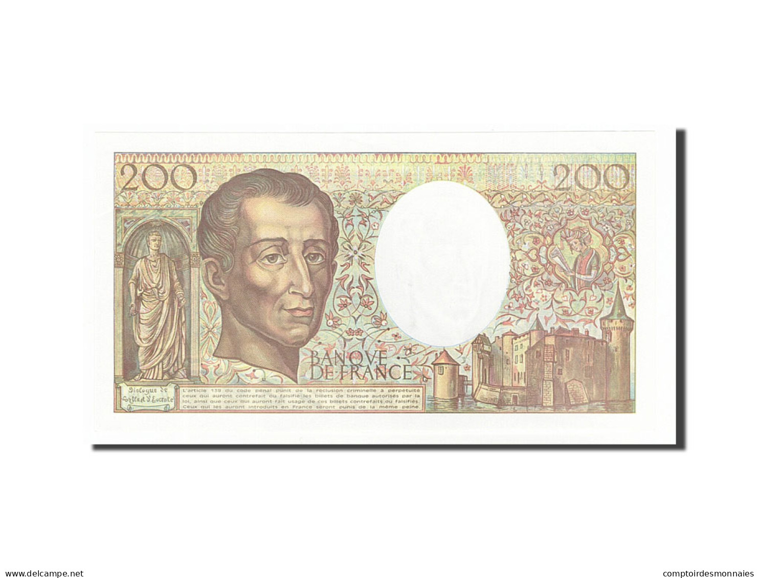 Billet, France, 200 Francs, 200 F 1981-1994 ''Montesquieu'', 1992, SPL - 200 F 1981-1994 ''Montesquieu''