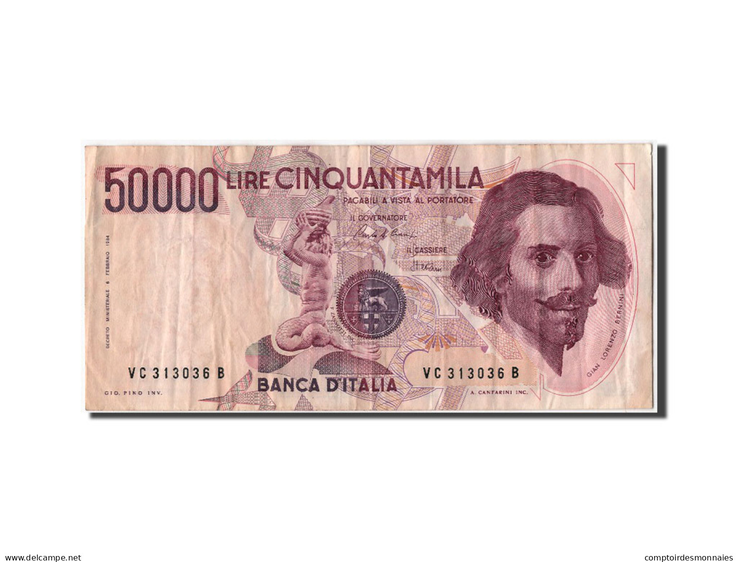 Billet, Italie, 50,000 Lire, 1984, 1984-02-06, TTB - 50000 Lire