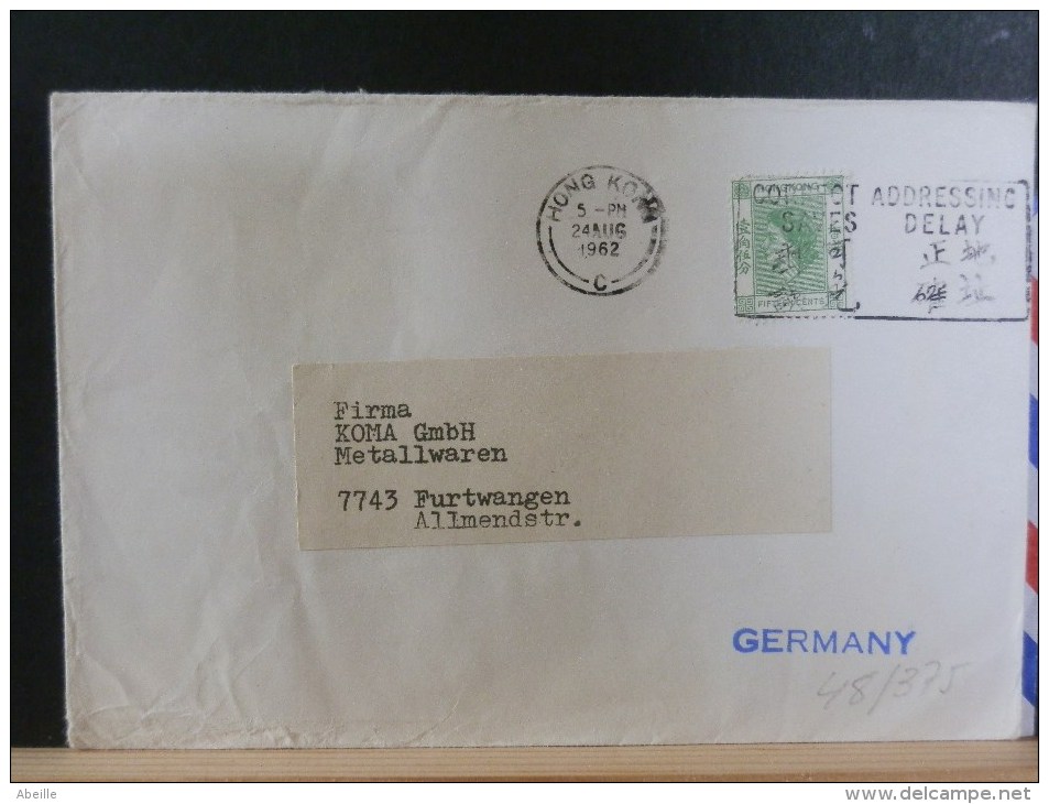 48/375  LETTRE  TO GERMANY  1962 - Briefe U. Dokumente