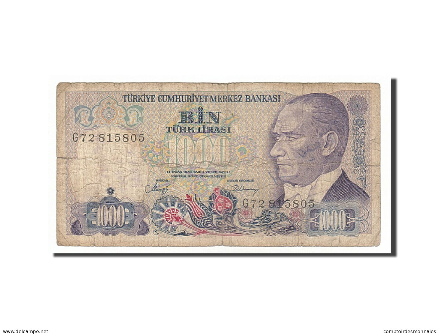 Billet, Turquie, 1000 Lira, 1986, B - Turquie