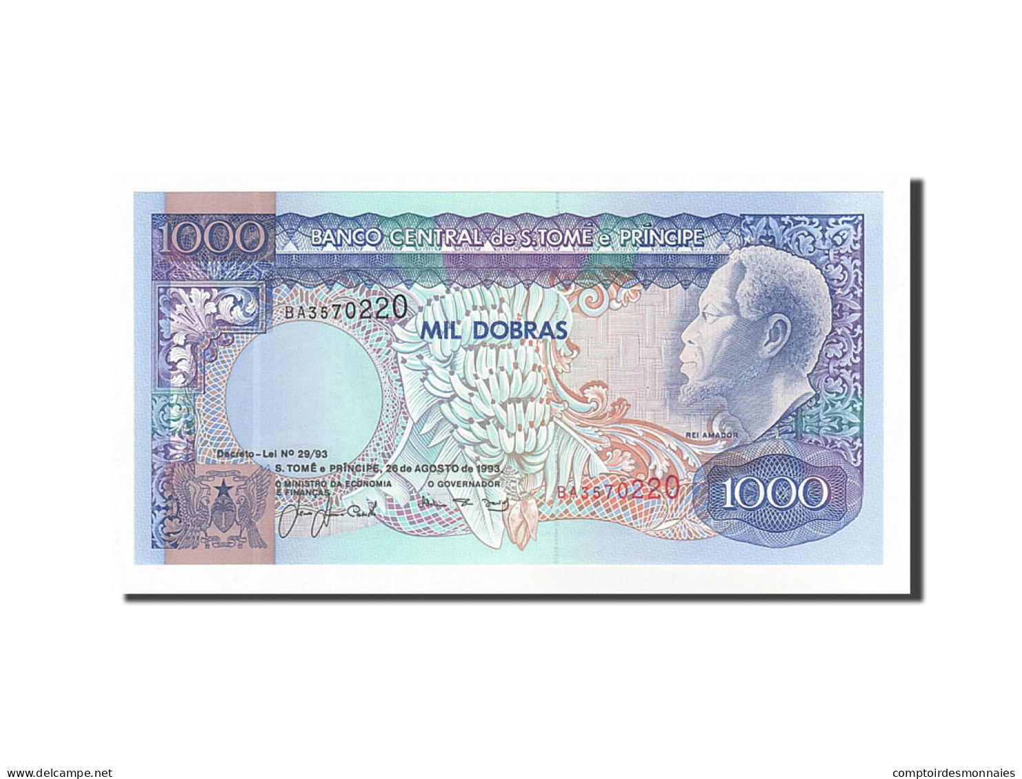 Billet, Saint Thomas And Prince, 1000 Dobras, 1993, 1993-08-26, NEUF - Sao Tome En Principe