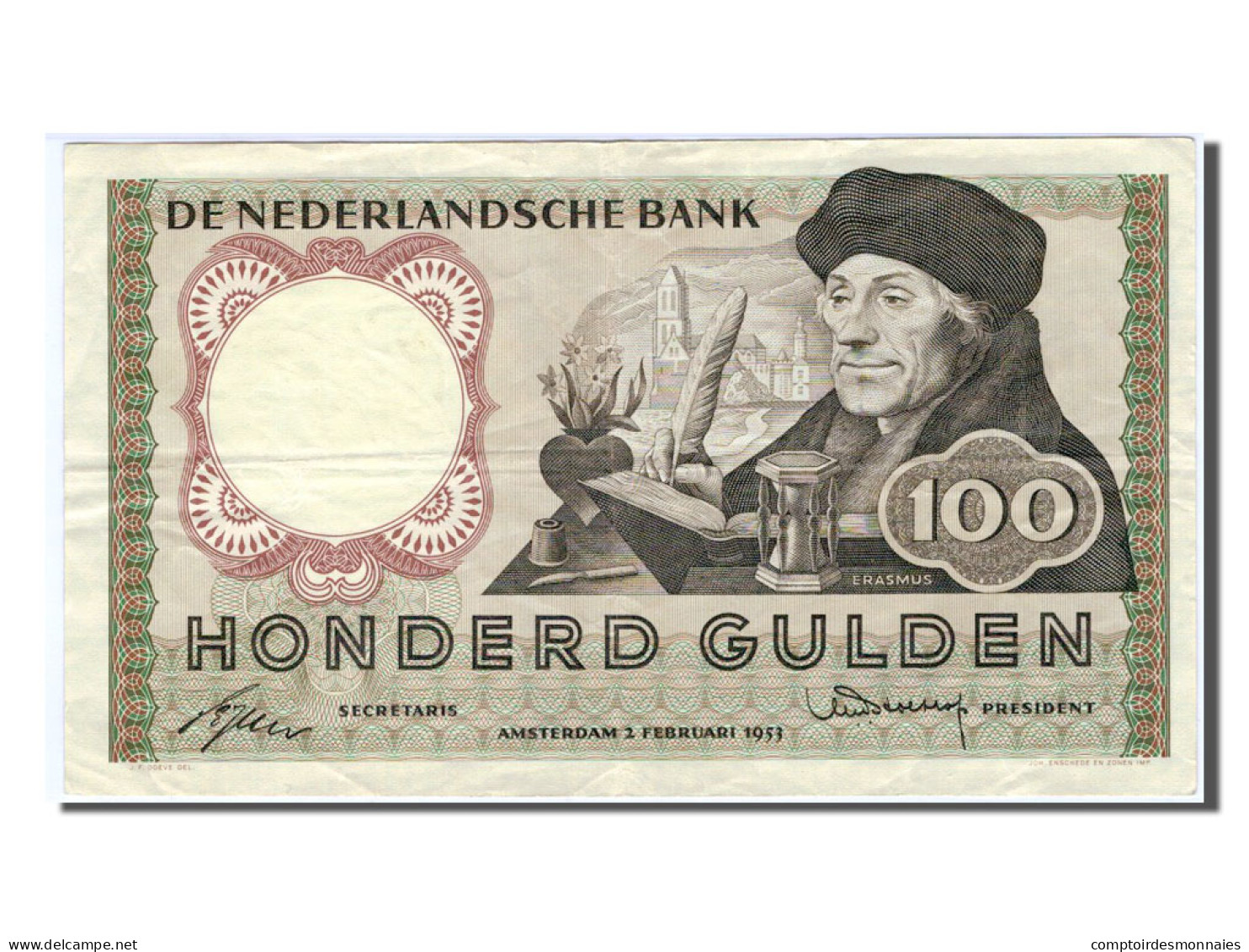 Billet, Pays-Bas, 100 Gulden, 1953, TTB+ - 100 Florín Holandés (gulden)