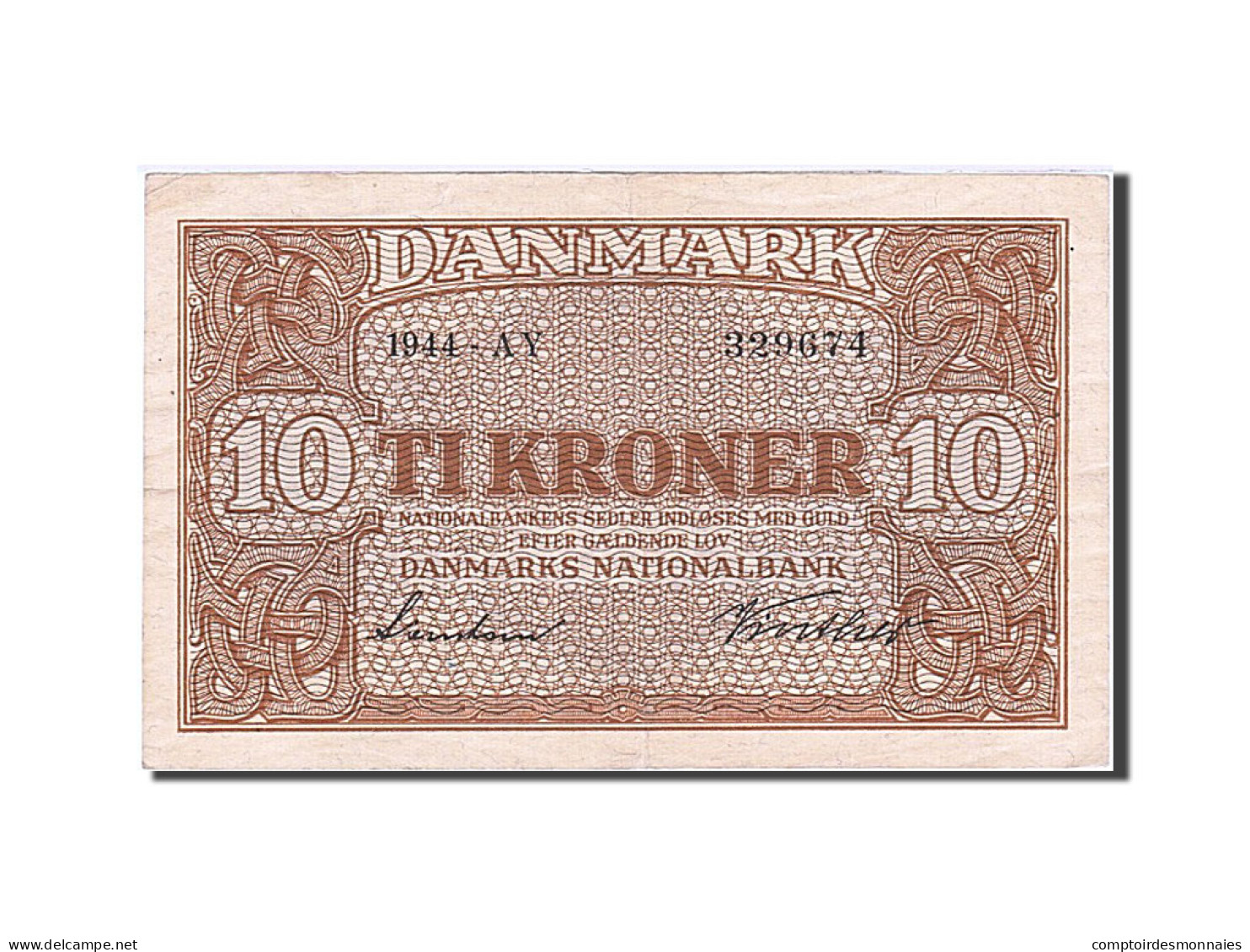 Billet, Danemark, 10 Kroner, 1944, SUP+ - Dinamarca