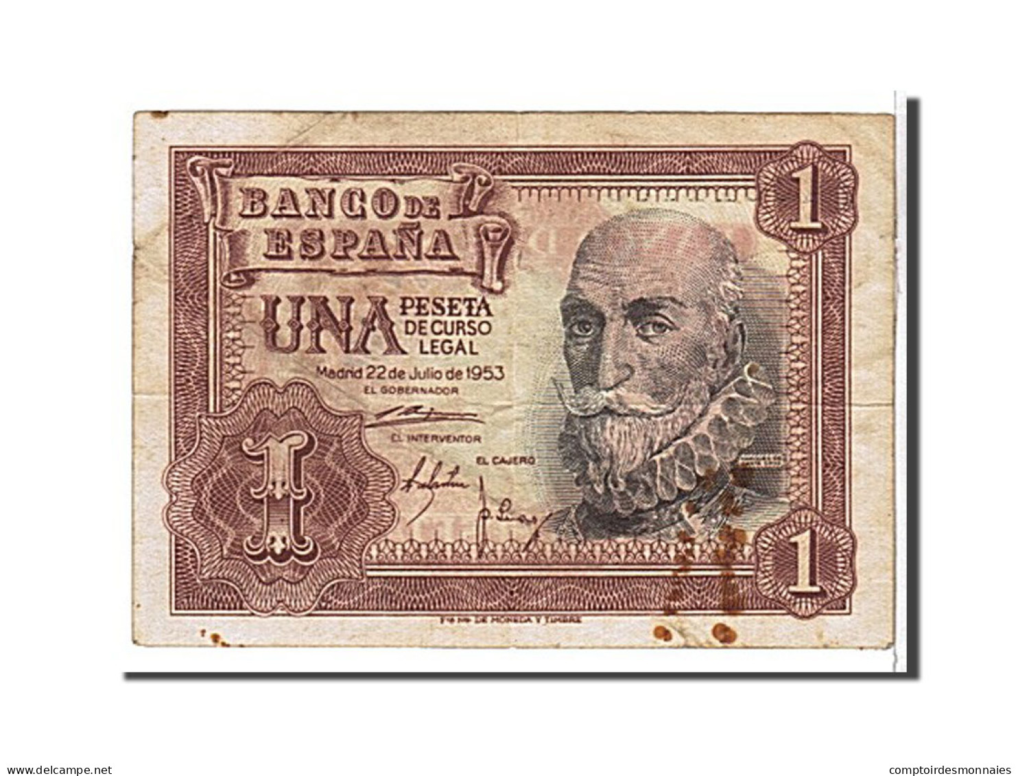 Billet, Espagne, 1 Peseta, 1953, KM:144a, TB+ - 1-2 Peseten