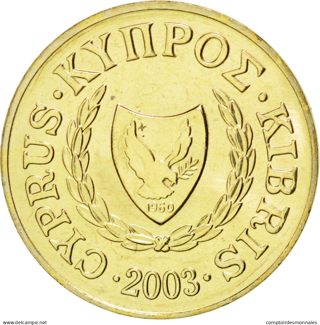 Monnaie, Chypre, 2 Cents, 2003, FDC, Nickel-brass, KM:54.3 - Zypern