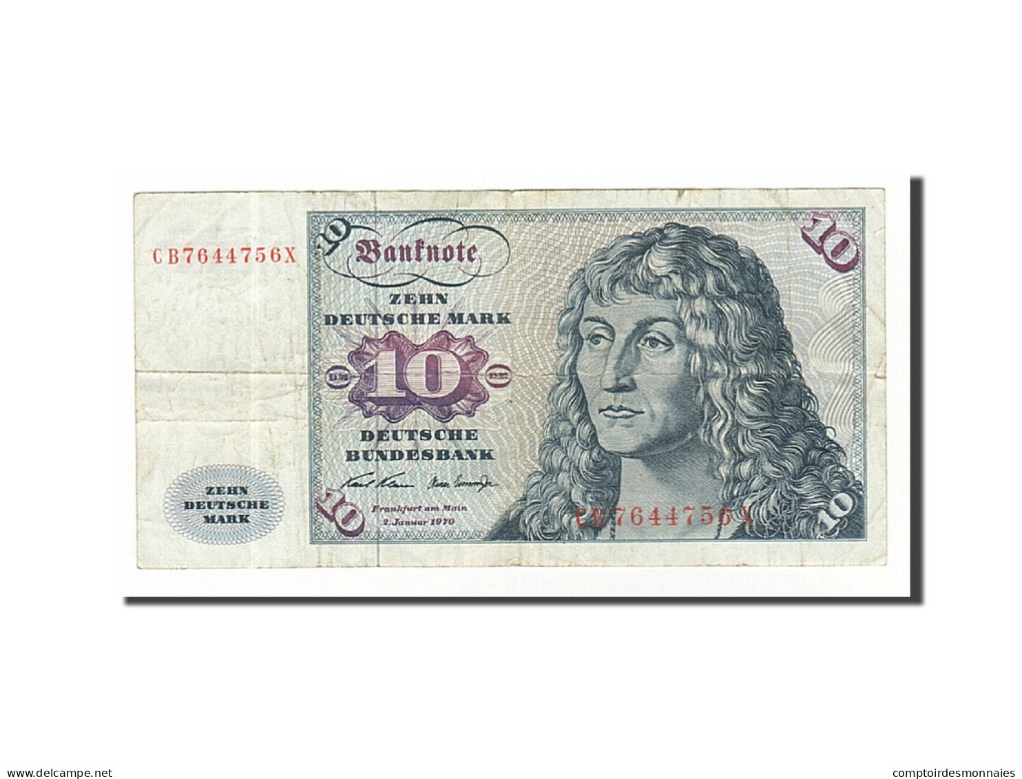 Billet, République Fédérale Allemande, 10 Deutsche Mark, 1970, 1970-01-02, TB - 10 DM