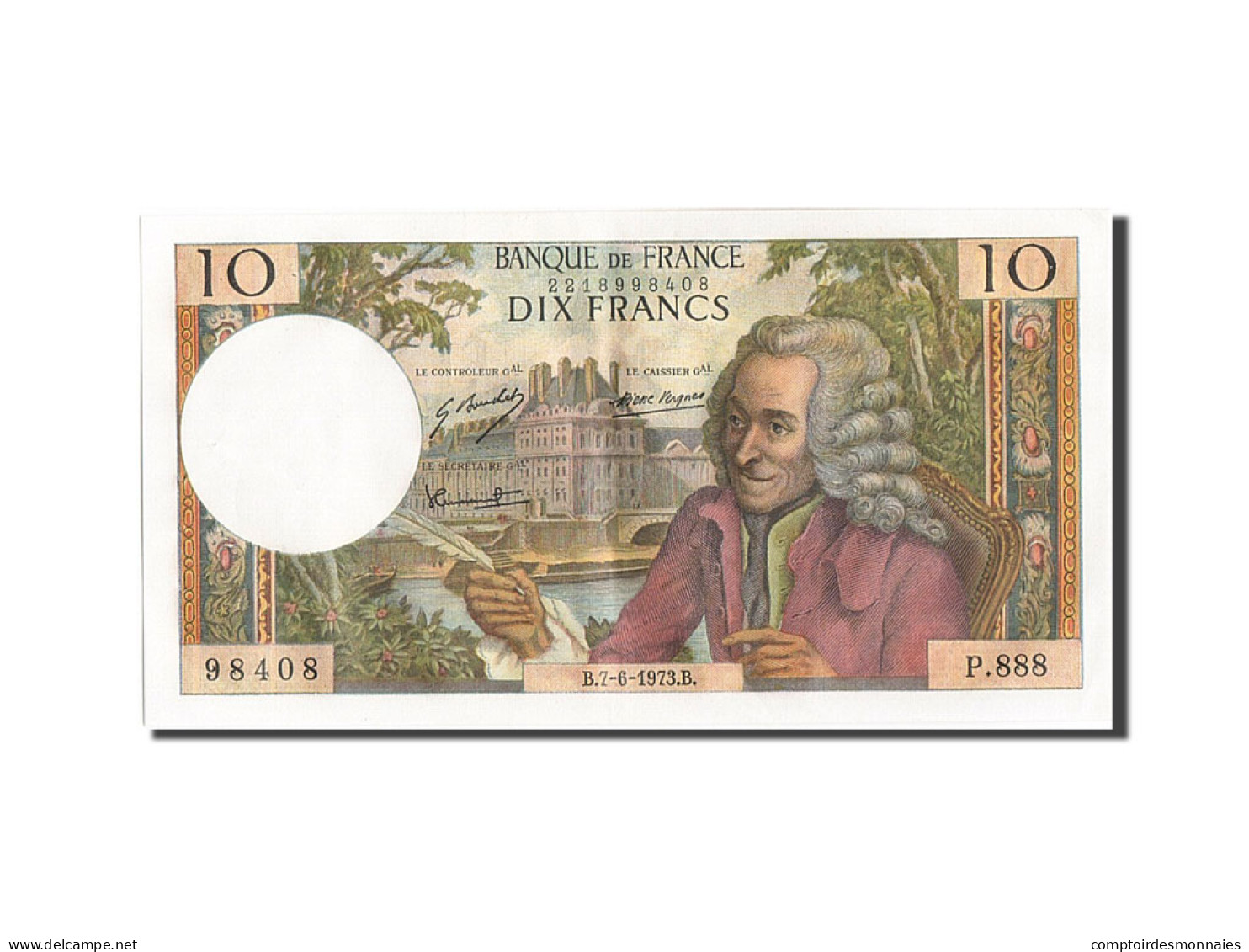 Billet, France, 10 Francs, 10 F 1963-1973 ''Voltaire'', 1973, 1973-06-07, SUP - 10 F 1963-1973 ''Voltaire''