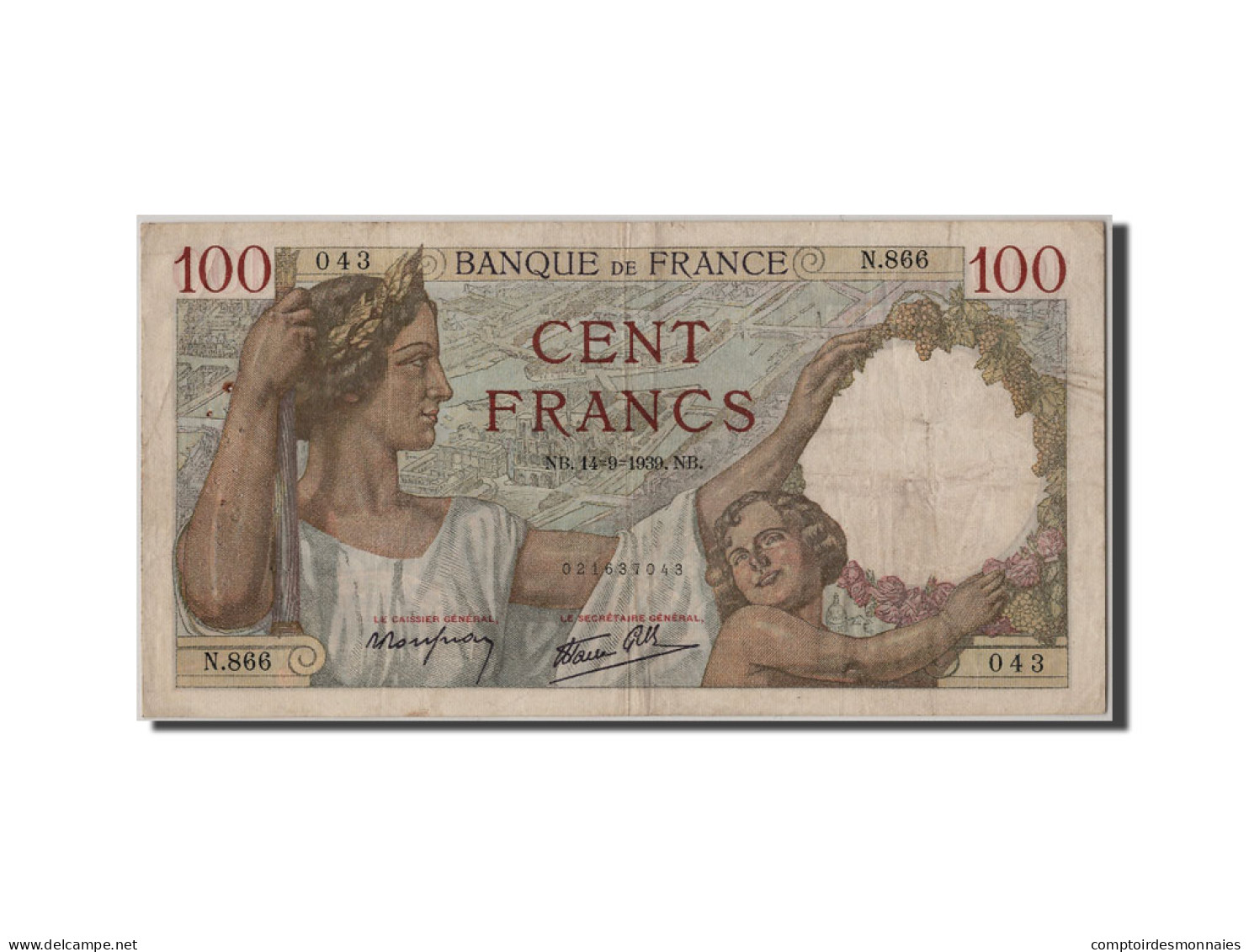 Billet, France, 100 Francs, 100 F 1939-1942 ''Sully'', 1939, 1939-09-14, TTB - 100 F 1939-1942 ''Sully''