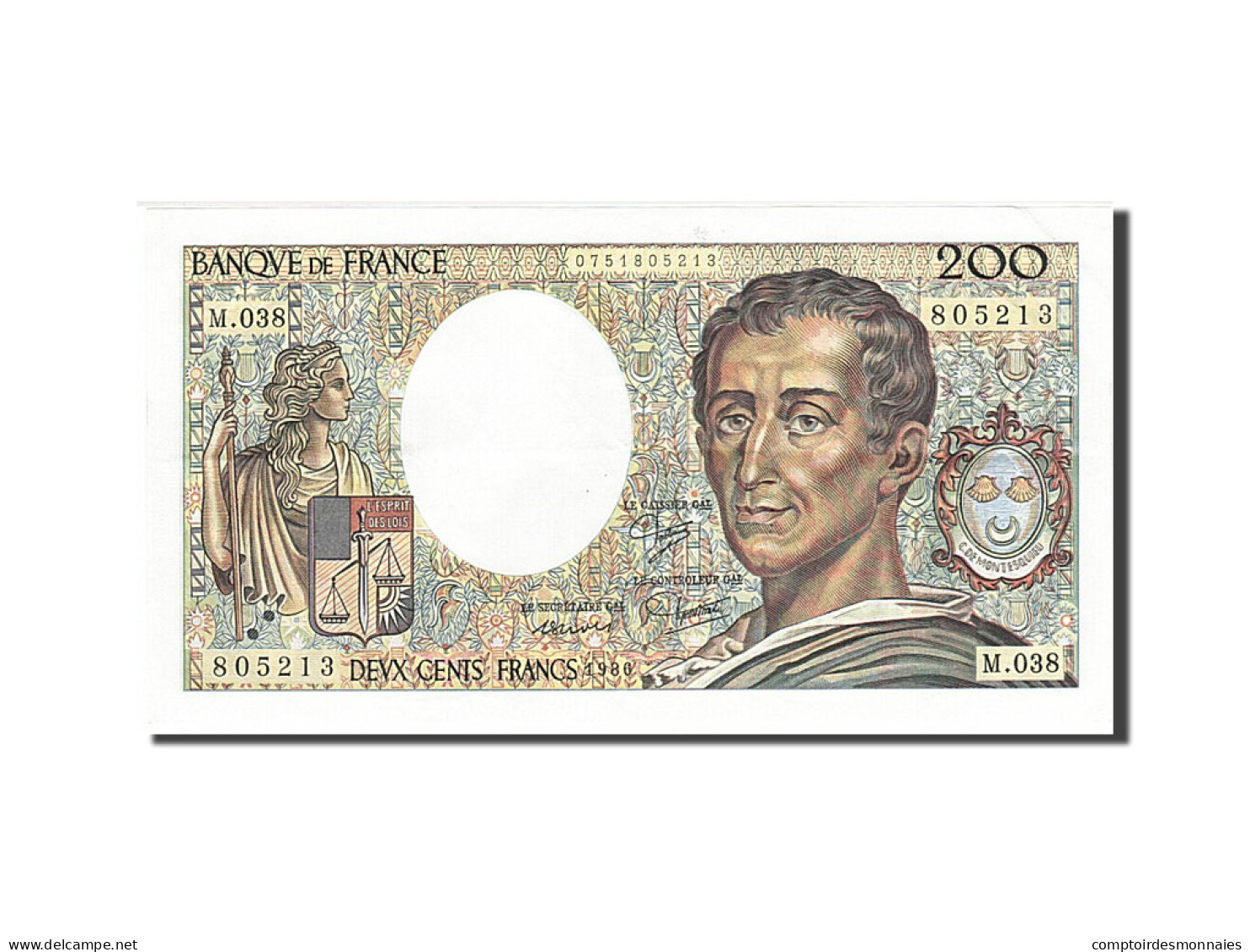 Billet, France, 200 Francs, 200 F 1981-1994 ''Montesquieu'', 1986, TTB+ - 200 F 1981-1994 ''Montesquieu''