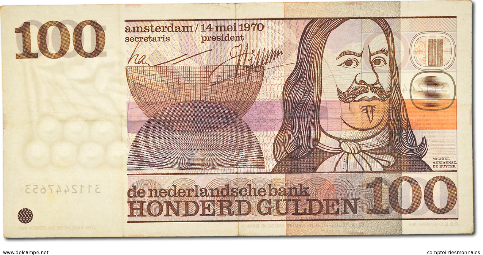 Billet, Pays-Bas, 100 Gulden, 1970, TTB - 100 Gulden