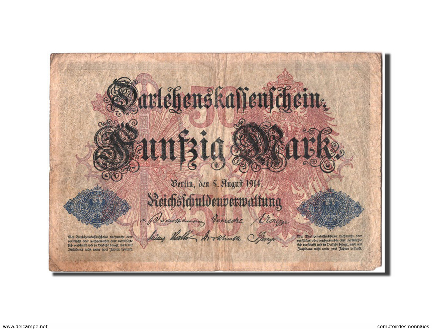 Billet, Allemagne, 50 Mark, 1914, 1914-08-05, TB - 50 Mark