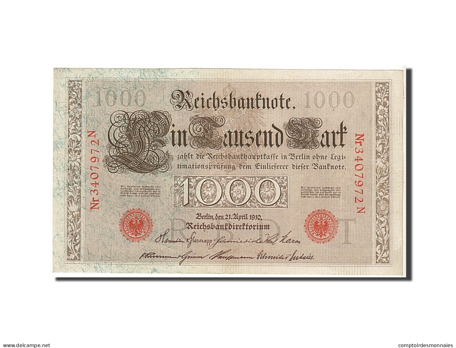 Billet, Allemagne, 1000 Mark, 1910, KM:44b, SUP - 1.000 Mark